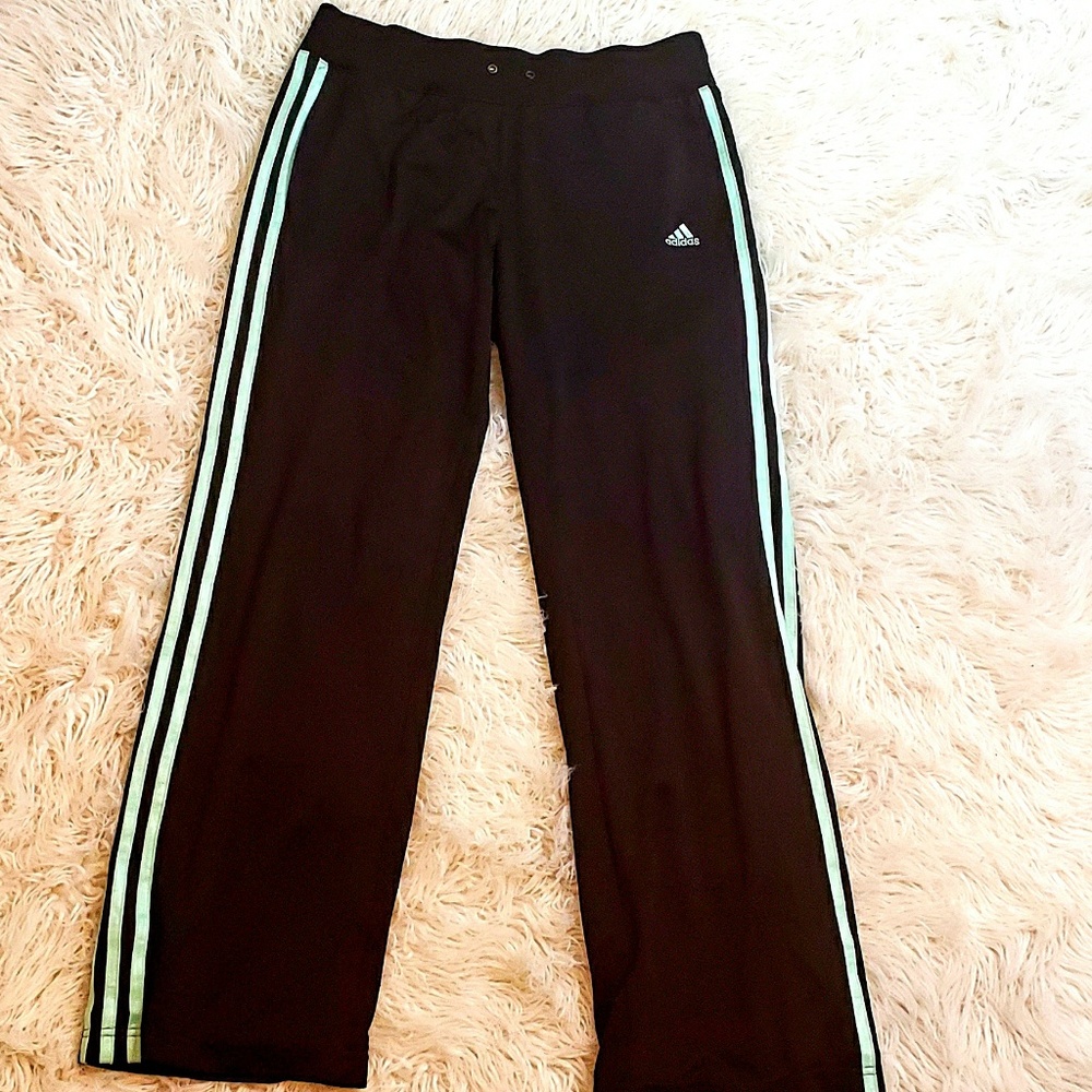 ADIDAS MEDIUM BLACK WARM UP ATHLETIC PANTS SIZE M